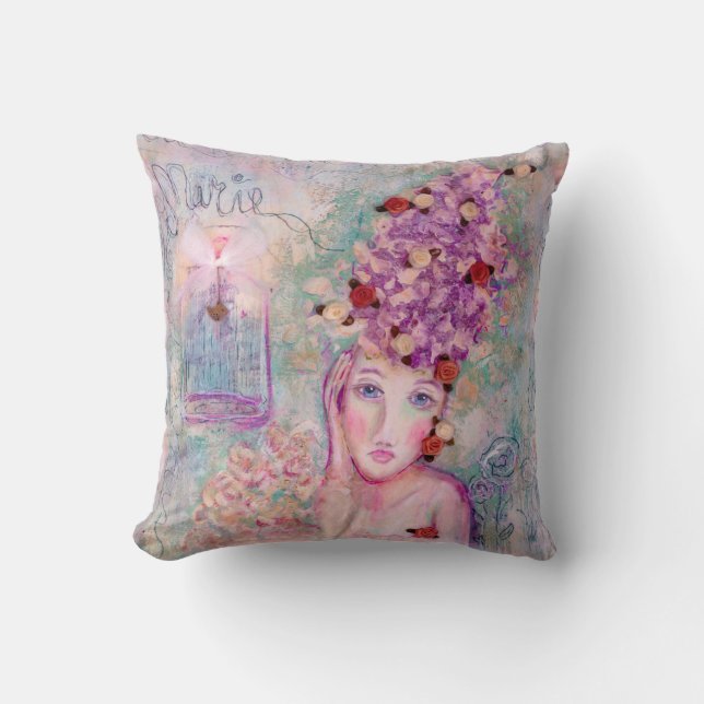 Demure Marie Throw Pillow (Front)