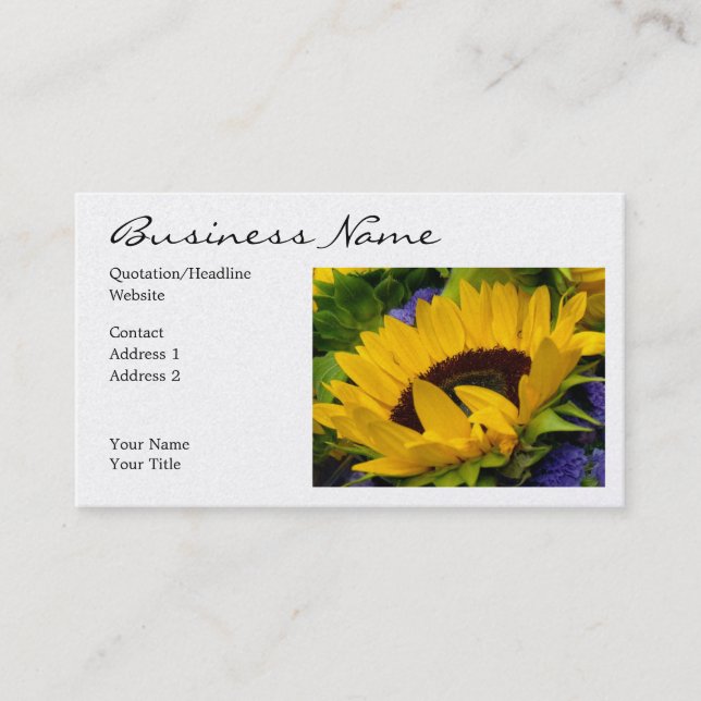Demure Sunflower Business Card (Front)
