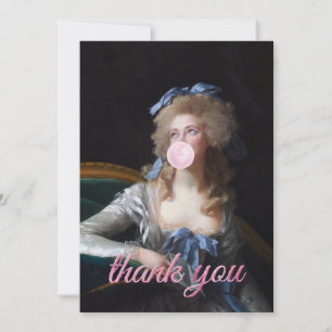 Demure with Pink Bubble Gum Thank You Card
