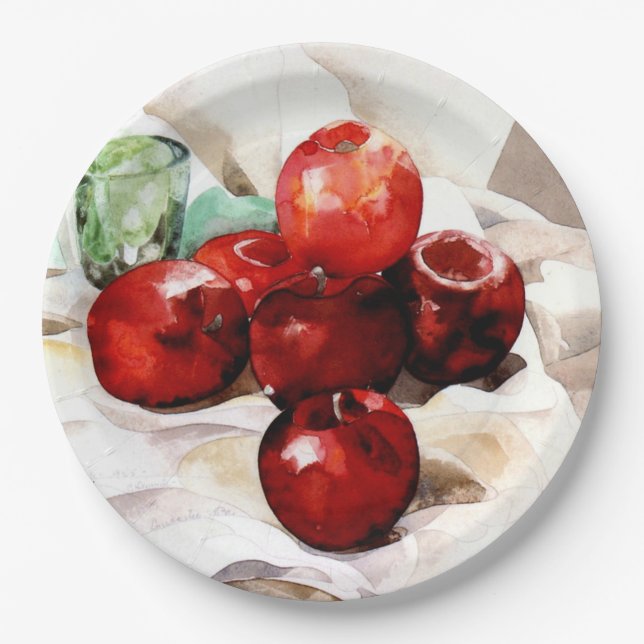 Demuth - Apples and Green Glass Paper Plate (Front)