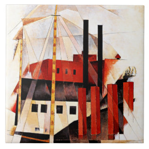 Demuth - Piano Mover's Holiday, fine art painting Tile