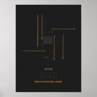 DEN - Denver International Airport Runway Diagram  Poster