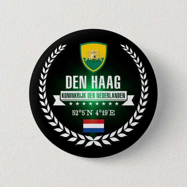Den Haag 2 Inch Round Button (Front)