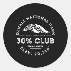 Denali 30 Club Alaska National Park Classic Round Sticker
