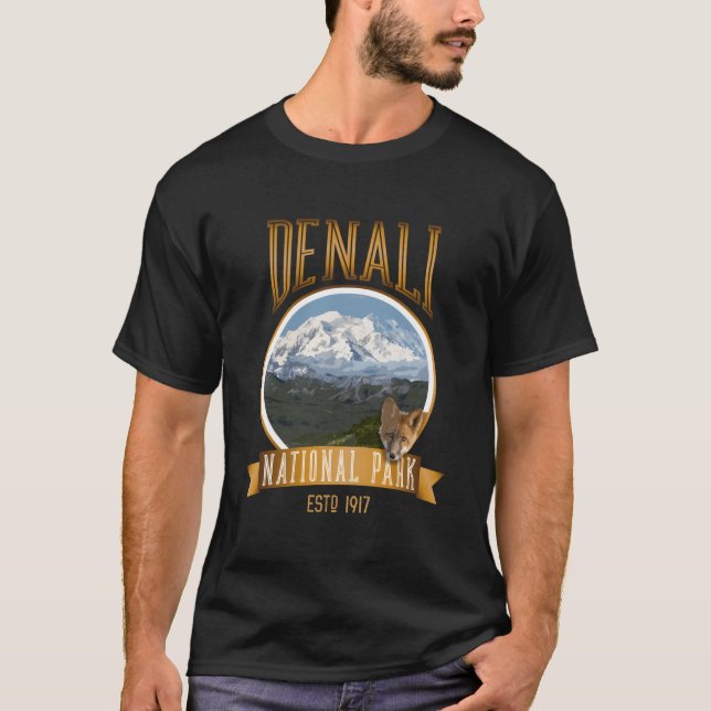 Denali Ak Mt Mckinley Denali National Park With Fo T-Shirt (Front)
