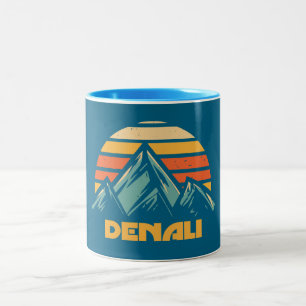Denali Alaska Retro Turquoise Two-Tone Coffee Mug