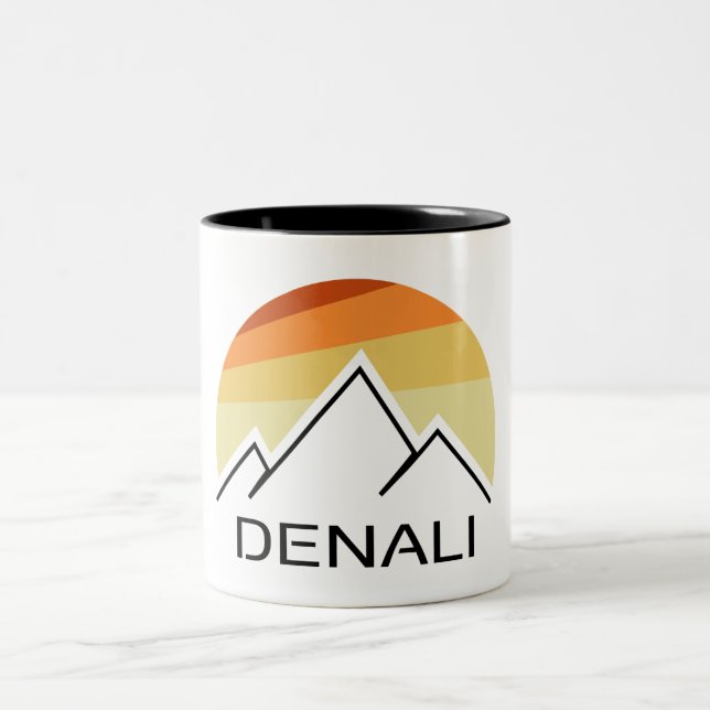 Denali Alaska Retro Two-Tone Coffee Mug (Center)