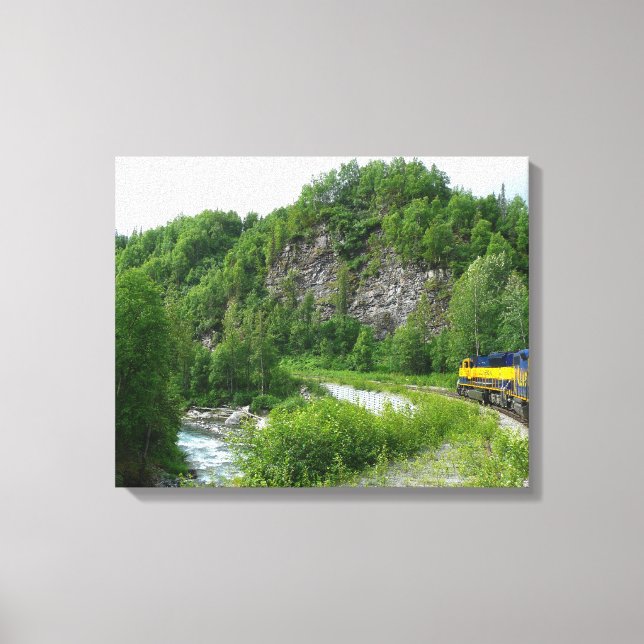 Denali Express Alaska Train Vacation Photography Canvas Print (Front)