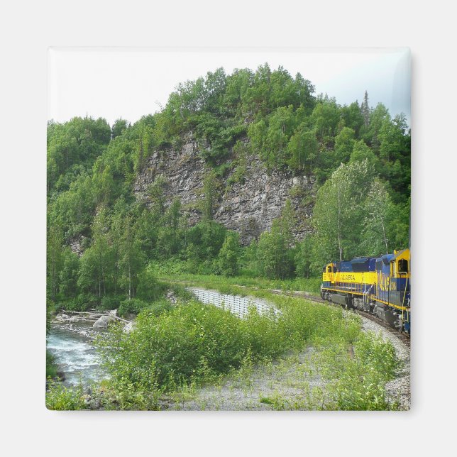 Denali Express Alaska Train Vacation Photography Magnet (Front)