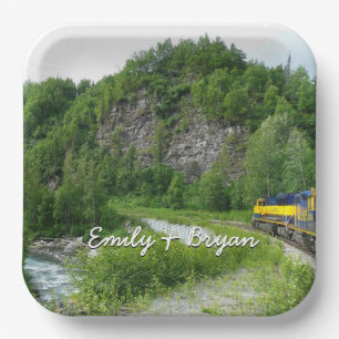 Denali Express Alaska Train Vacation Photography Paper Plate
