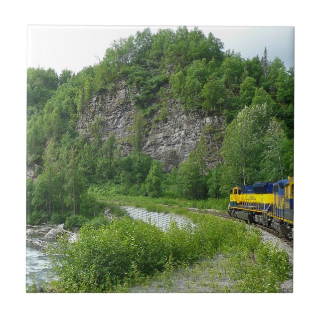 Denali Express Alaska Train Vacation Photography Tile (Front)