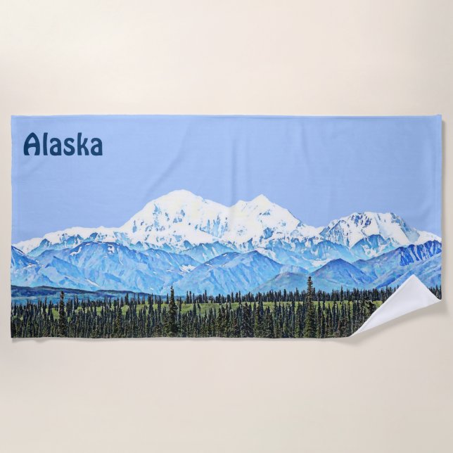 Denali (Mt. McKinley) Beach Towel (Front)