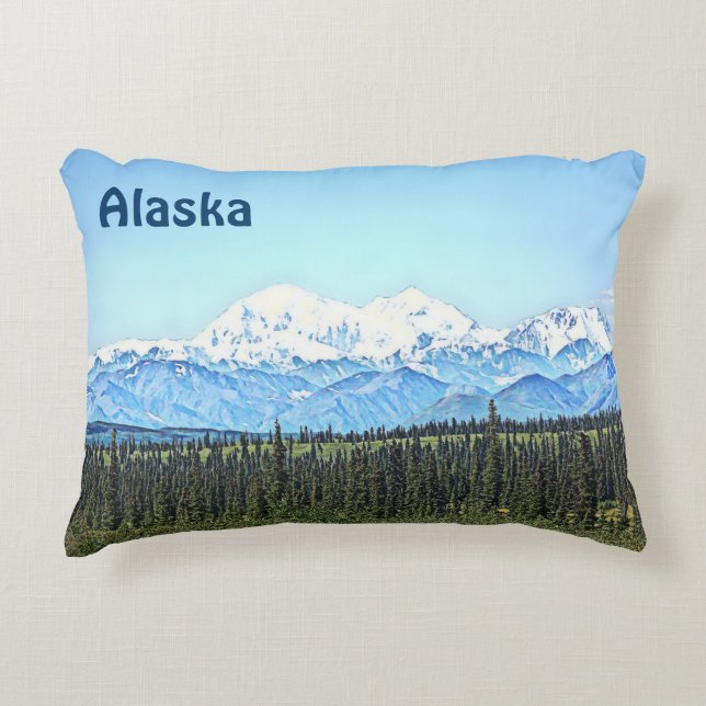 Denali (Mt. McKinley) Decorative Pillow (Front)