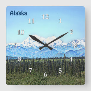 Denali (Mt. McKinley) Square Wall Clock