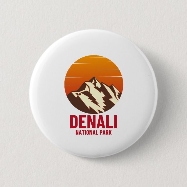 DENALI NATIONAL PARK 2 INCH ROUND BUTTON (Front)