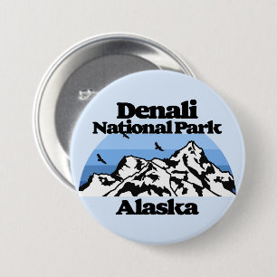 Denali National Park 3 Inch Round Button