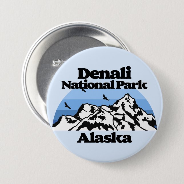 Denali National Park 3 Inch Round Button (Front & Back)