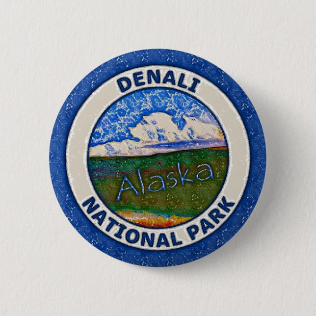 Denali National Park, Alaska 2 Inch Round Button (Front)