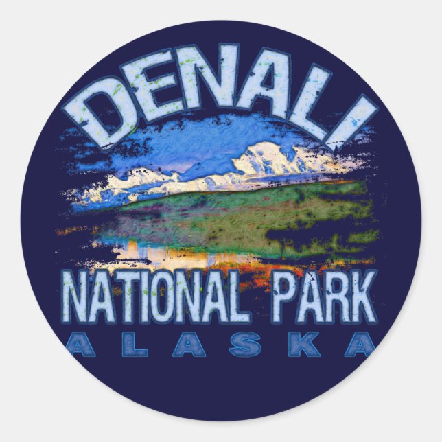Denali National Park, Alaska Classic Round Sticker (Front)