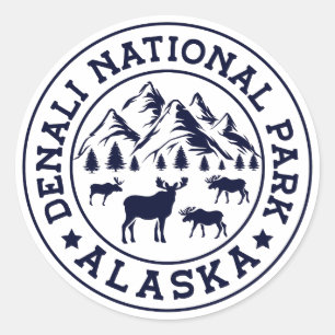 Denali National Park Alaska Family Trip  Classic Round Sticker
