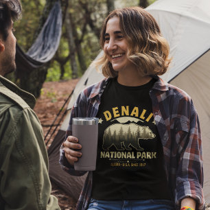 Denali National Park Alaska Forest Landscape Tri-Blend Shirt