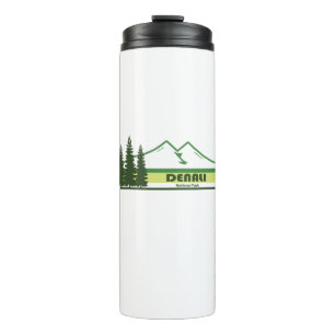 Denali National Park Alaska Green Stripes Thermal Tumbler