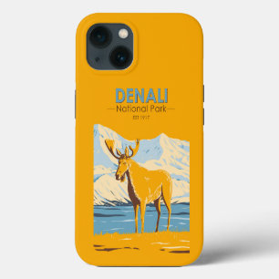 Denali National Park Alaska Moose Vintage iPhone 13 Case