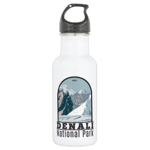 Denali National Park Alaska Mount Hunter Vintage  532 Ml Water Bottle