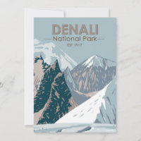 Denali National Park Alaska Mount Hunter Vintage 