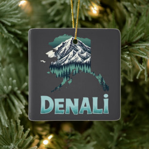 Denali National Park Alaska Mountain Wilderness Ceramic Ornament