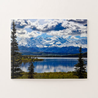 Denali National Park Alaska Sky Clouds Mountains Jigsaw Puzzle