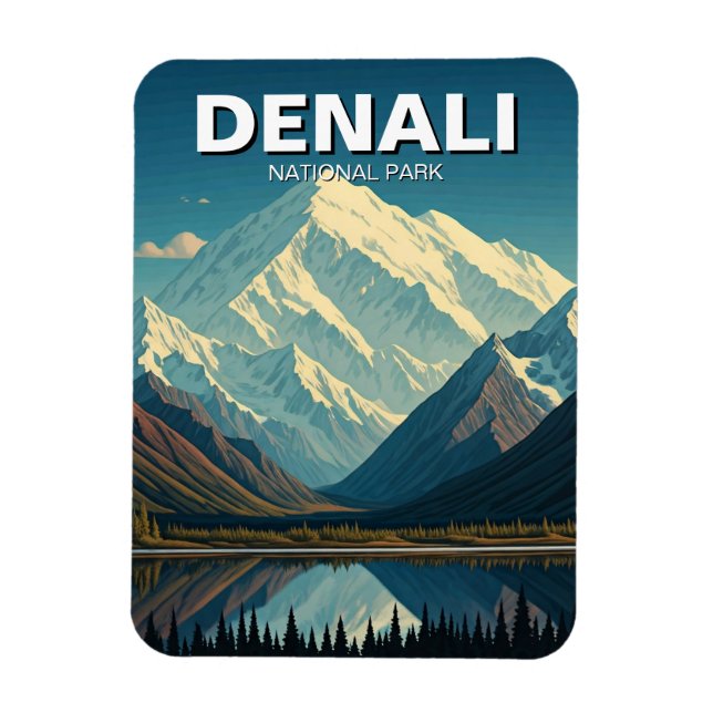 Denali National Park Alaska Travel Magnet (Vertical)