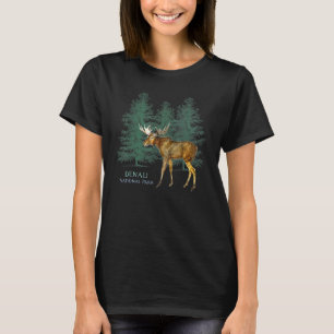 Denali National Park Alaska Usa Moose Trees T-Shirt