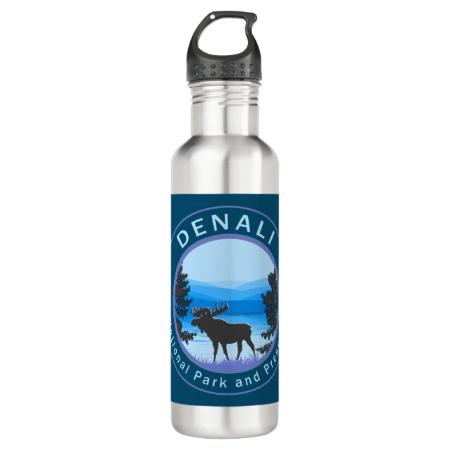 Denali National Park and Preserve Moose 710 Ml Water Bottle (Front)
