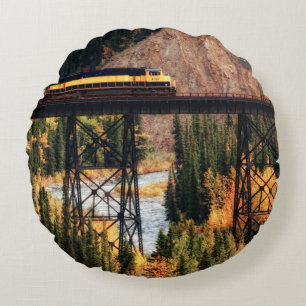 Denali National Park and Preserve USA Alaska Round Pillow