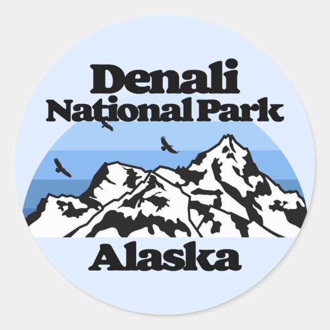 Denali National Park Classic Round Sticker (Front)