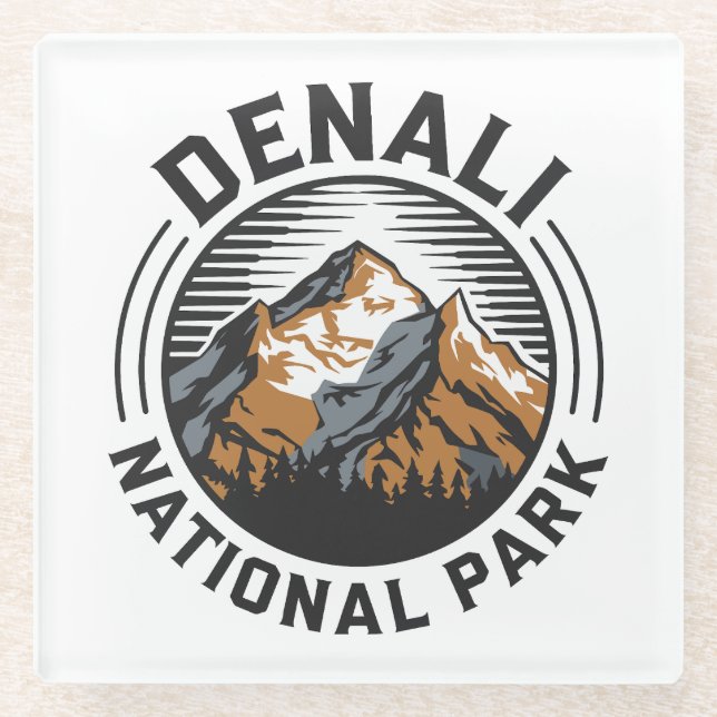 Denali National Park Glass Coaster (Front)