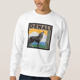Denali National Park Howling Wolf Sweatshirt