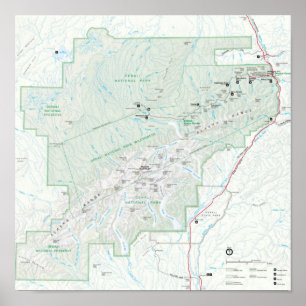 Denali National Park Map Poster