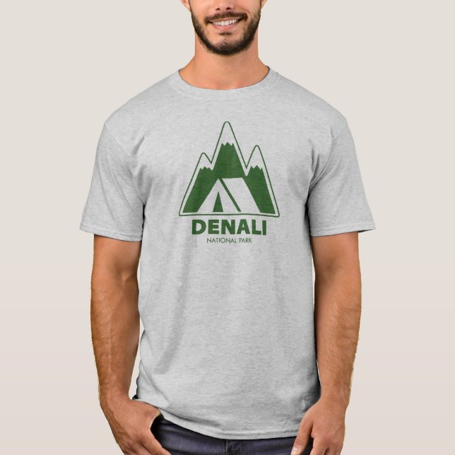 Denali National Park Mountains Camping T-Shirt (Front)