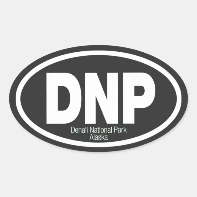Denali National Park Oval Sticker (Front)