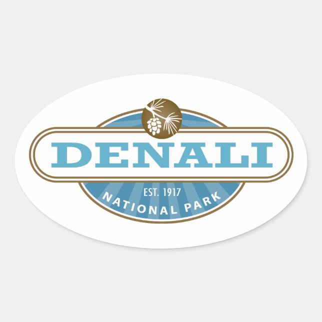 Denali National Park Oval Sticker (Front)