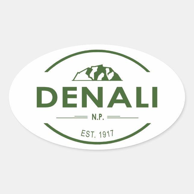 Denali National Park Oval Sticker (Front)