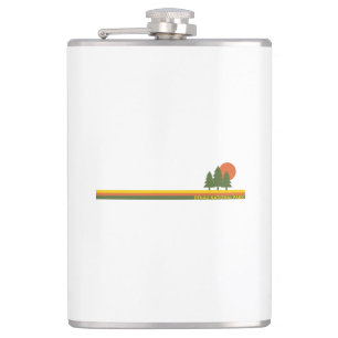Denali National Park Pine Trees Sun Hip Flask