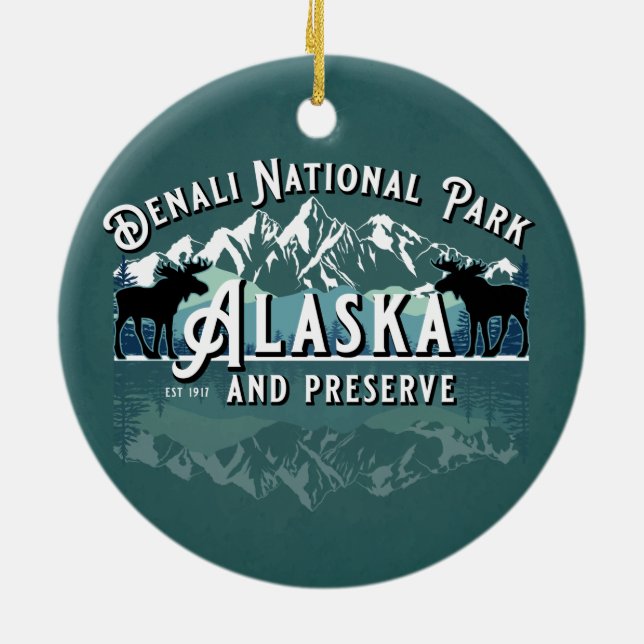 DENALI NATIONAL PARK & PRESERVE KEEPSAKE HOLIDAY CERAMIC ORNAMENT (Back)