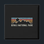Denali National Park Retro Mountain Lines Camping  Magnet<br><div class="desc">Denali National Park Retro Mountain Lines Camping Souvenir</div>