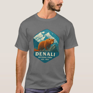 Denali National Park Retro Mountain Wilderness Sti T-Shirt