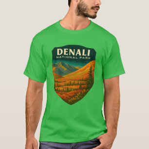 Denali National Park Retro Mountain Wilderness Sti T-Shirt