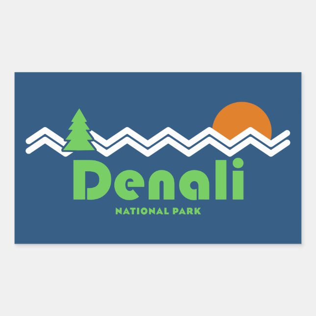 Denali National Park Retro Sticker (Front)