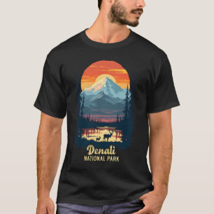 Denali National Park Retro Sunset Wilderness Ar T-Shirt